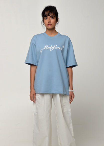 Bad Vibes Oversized Tshirt Light Blue