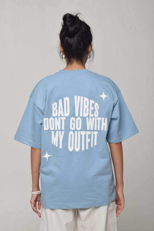 Bad Vibes Oversized Tshirt Light Blue