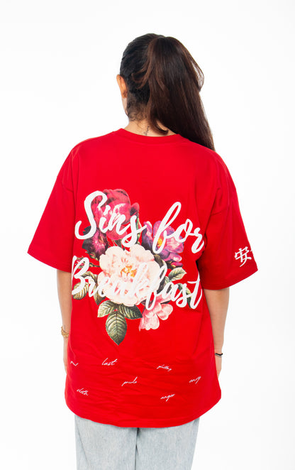 Red Sin-city T-shirt Oversized